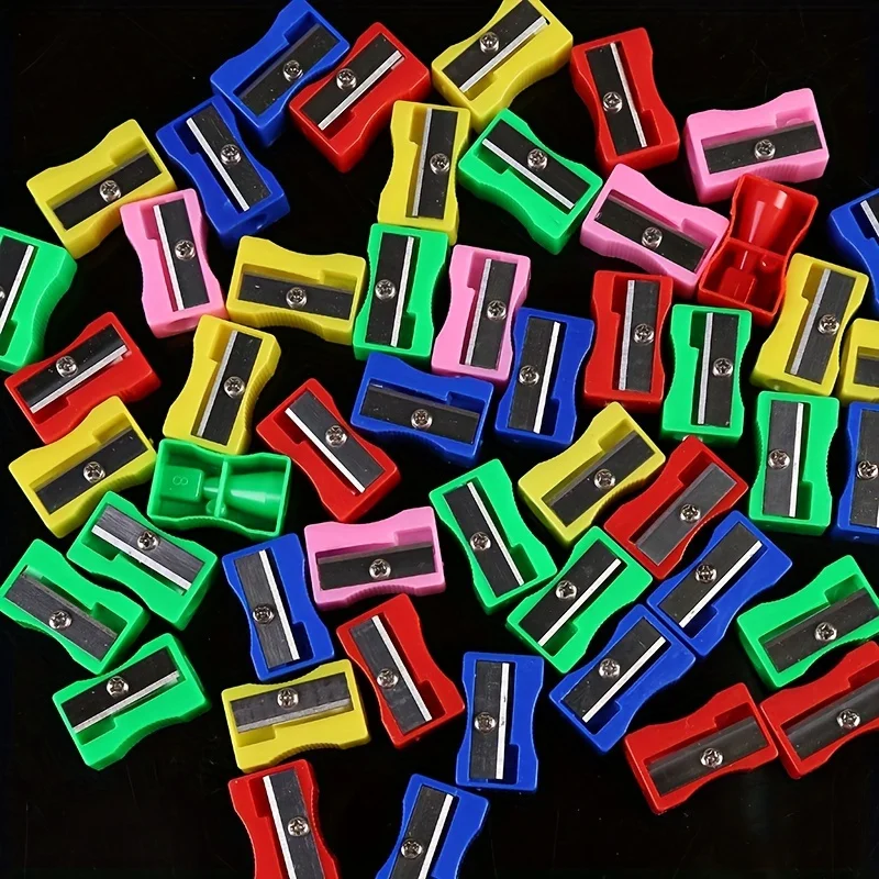 30 Uds Mini sacapuntas de plástico Color caramelo máquina cortadora de lápiz estándar escuela suministros de oficina papelería (colores mezclados)