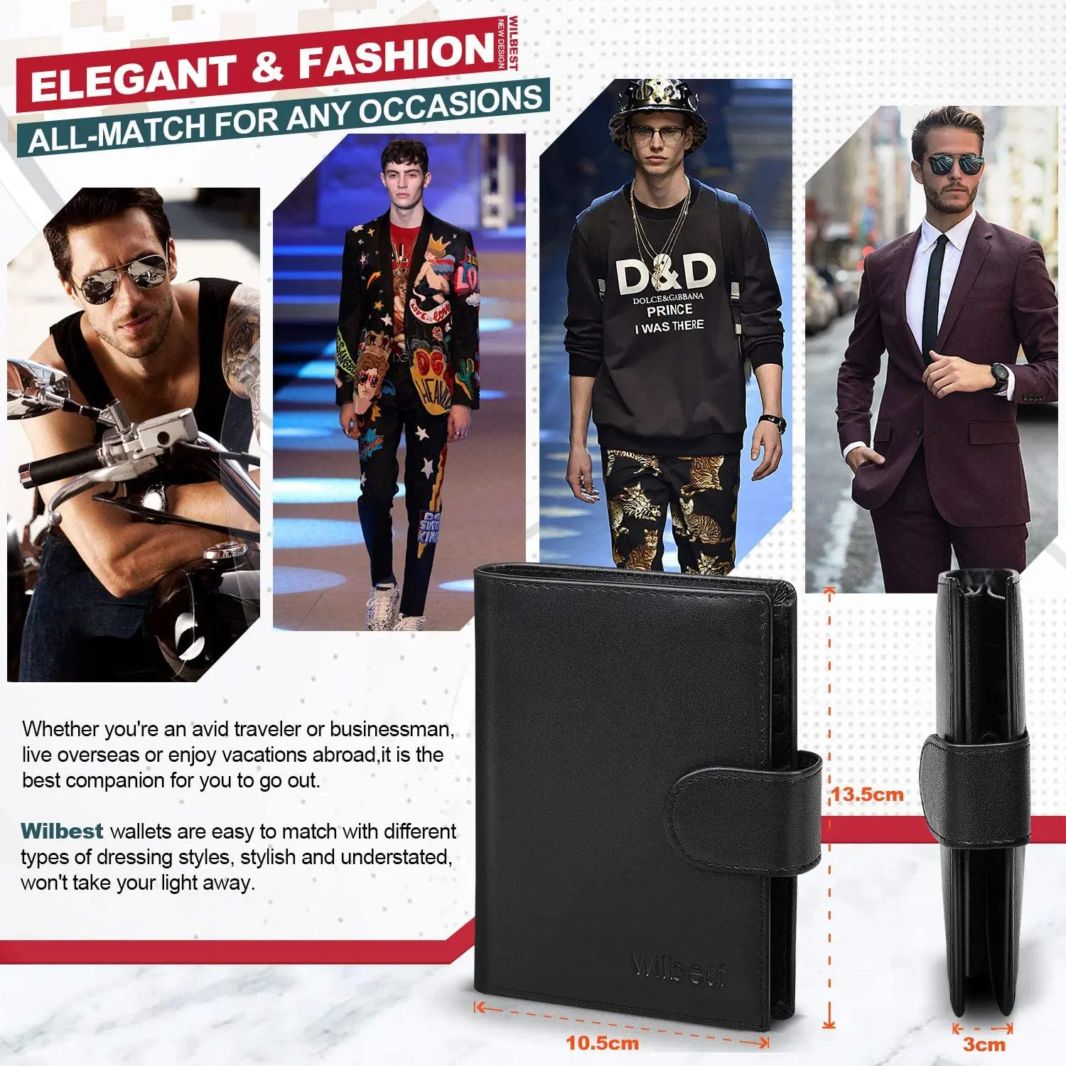 Cartera de cuero genuino para hombre, monedero de negocios, tarjetero RFID, ventana transparente, compartimento para monedas y notas bancarias, color negro Cartera de cuero genuino para hombre, monedero de negocios, tarjetero RFID, ventana transparente, compartimento para monedas y notas bancarias, color negro