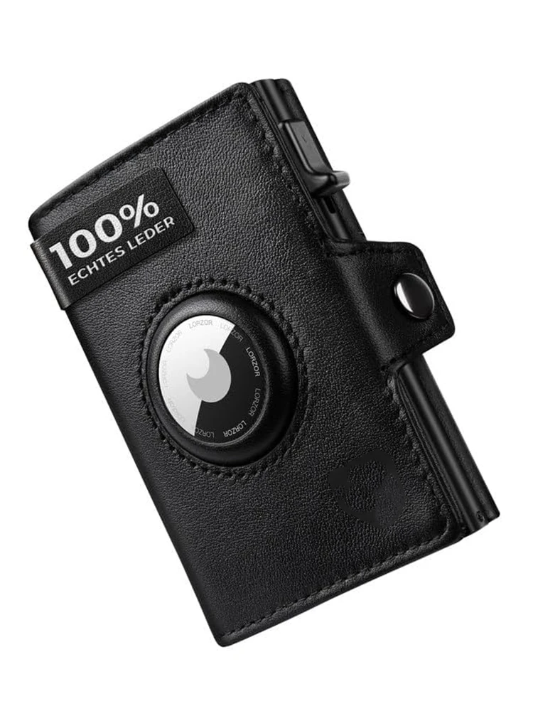 YATBEST Cartera de cuero para hombre con bolsillo para monedas AirTag Clip para tarjeta de posicionamiento RFID antimagnético antirrobo bolsa para deslizar tarjetas