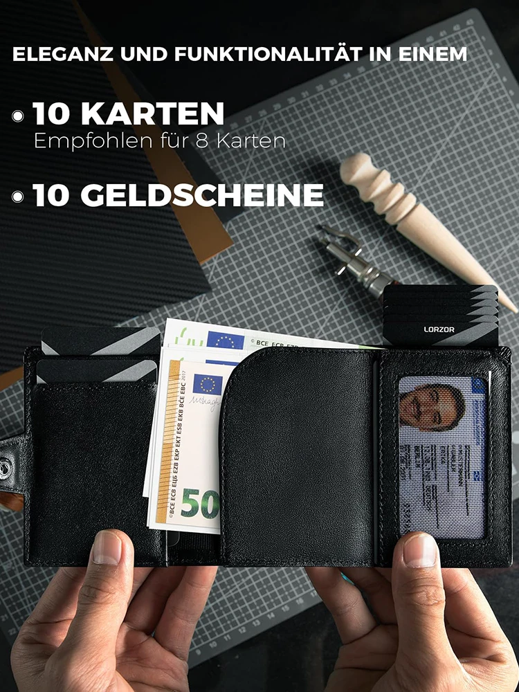 YATBEST Cartera de cuero para hombre con bolsillo para monedas AirTag Clip para tarjeta de posicionamiento RFID antimagnético antirrobo bolsa para deslizar tarjetas
