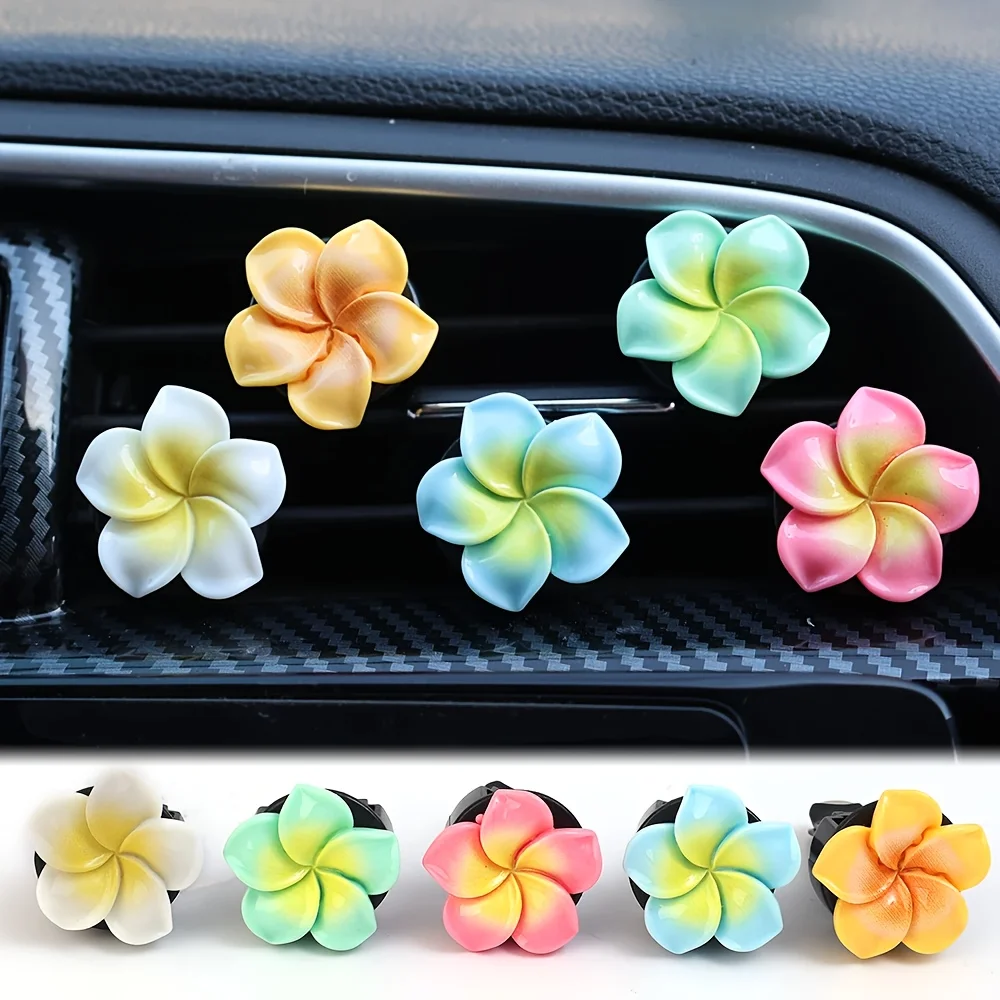 Clip de Perfume para salida de aire acondicionado de coche, adorno en forma de flor, ventilación de aire, accesorios de decoración Interior personalizados, 5 uds.
