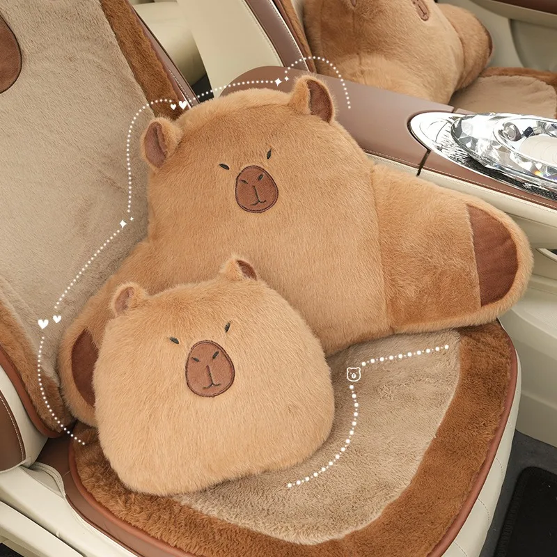 Almohada de cuello de coche con diseño de dibujos animados, reposacabezas de coche, accesorios interiores simples, regalo creativo, 1 unidad