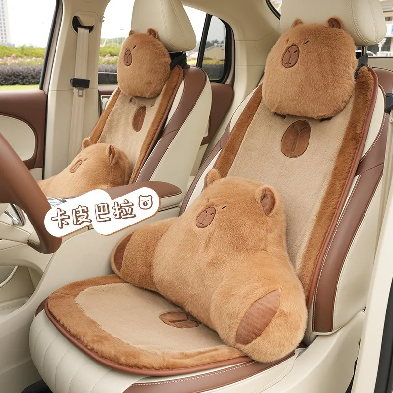 Almohada de cuello de coche con diseño de dibujos animados, reposacabezas de coche, accesorios interiores simples, regalo creativo, 1 unidad