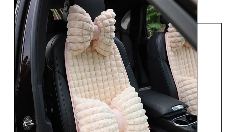 Almohada para el cuello del coche con lazo bonito, diseño de dibujos animados, reposacabezas de coche de felpa, accesorios interiores simples y bonitos, regalo creativo para niñas, 1 ud.