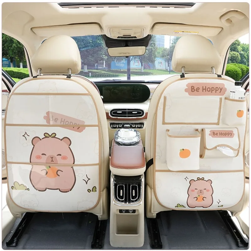 Almohadilla antipatadas para niños, Protector de cubierta trasera de asiento de coche para niños, bolsa de almacenamiento de alfombrilla antipatadas de dibujos animados, impermeable, 1 ud.