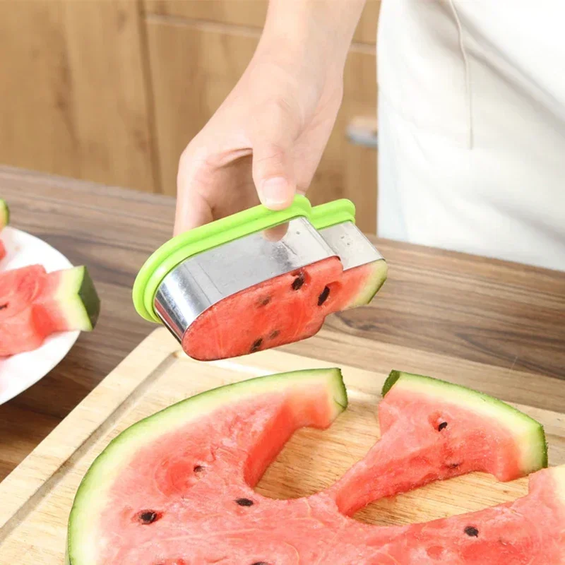 Cortador de sandía de acero inoxidable, bonito diseño de árbol, rebanador de fruta para ensalada, herramientas de corte de sandía, accesorios de cocina, 1 ud.