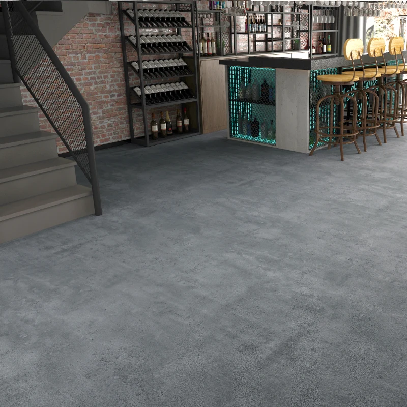1/3/5MCement Pattern Gray Floor Sticker Waterproof Retro Industrial Self-adhesive Wallpaper Coffee Shop Restaurant Decor Sticker