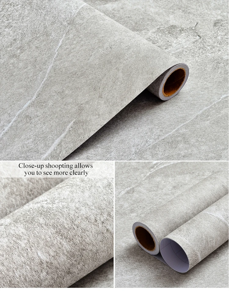 1/3/5MCement Pattern Gray Floor Sticker Waterproof Retro Industrial Self-adhesive Wallpaper Coffee Shop Restaurant Decor Sticker