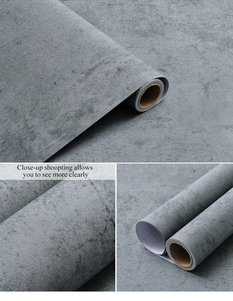 1/3/5MCement Pattern Gray Floor Sticker Waterproof Retro Industrial Self-adhesive Wallpaper Coffee Shop Restaurant Decor Sticker