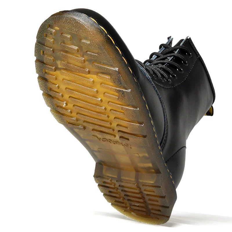 2025 nuevas botas clásicas de cuero genuino de seis agujeros, botines cortos de montar de estilo británico a la moda, botas para exteriores, botas para mujer