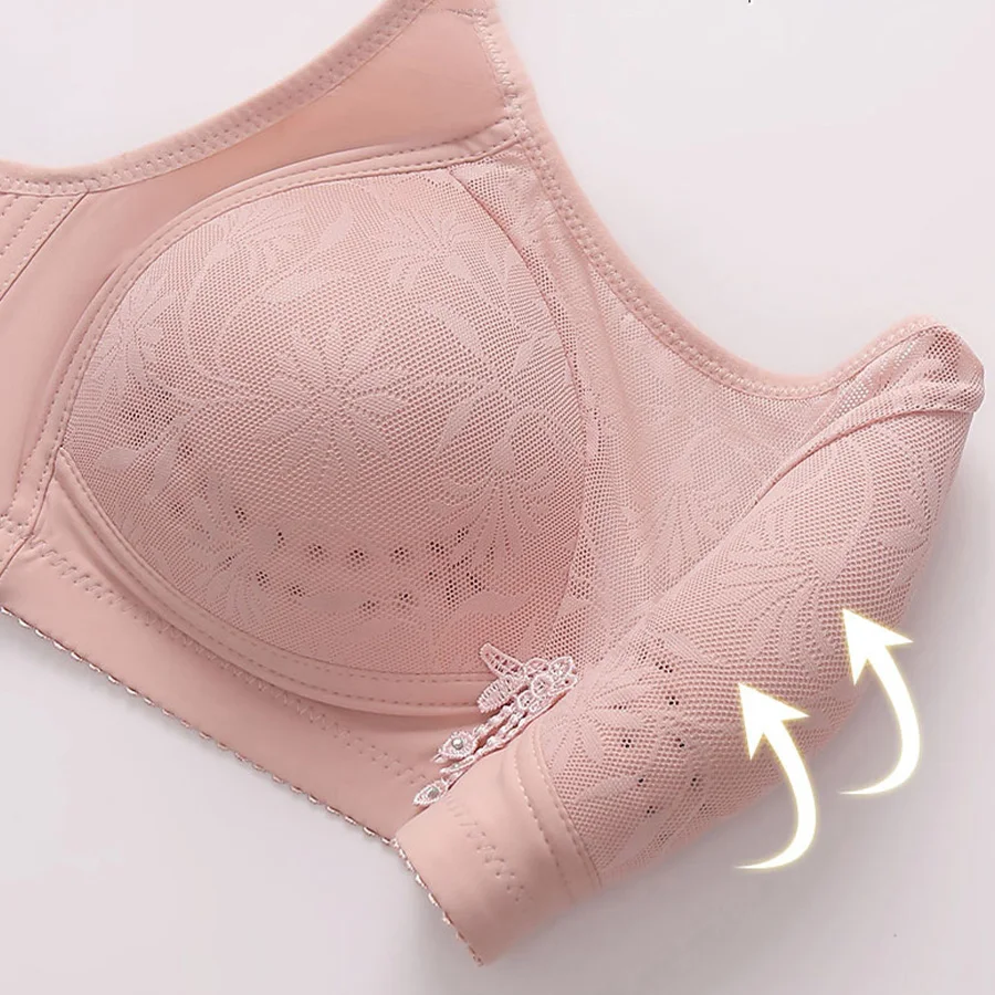 1/2 Uds 36-46 ropa interior de mujer talla grande Sexy encaje Push Up Top sujetador anillo de acero suave transpirable Sexy señoras Brassier