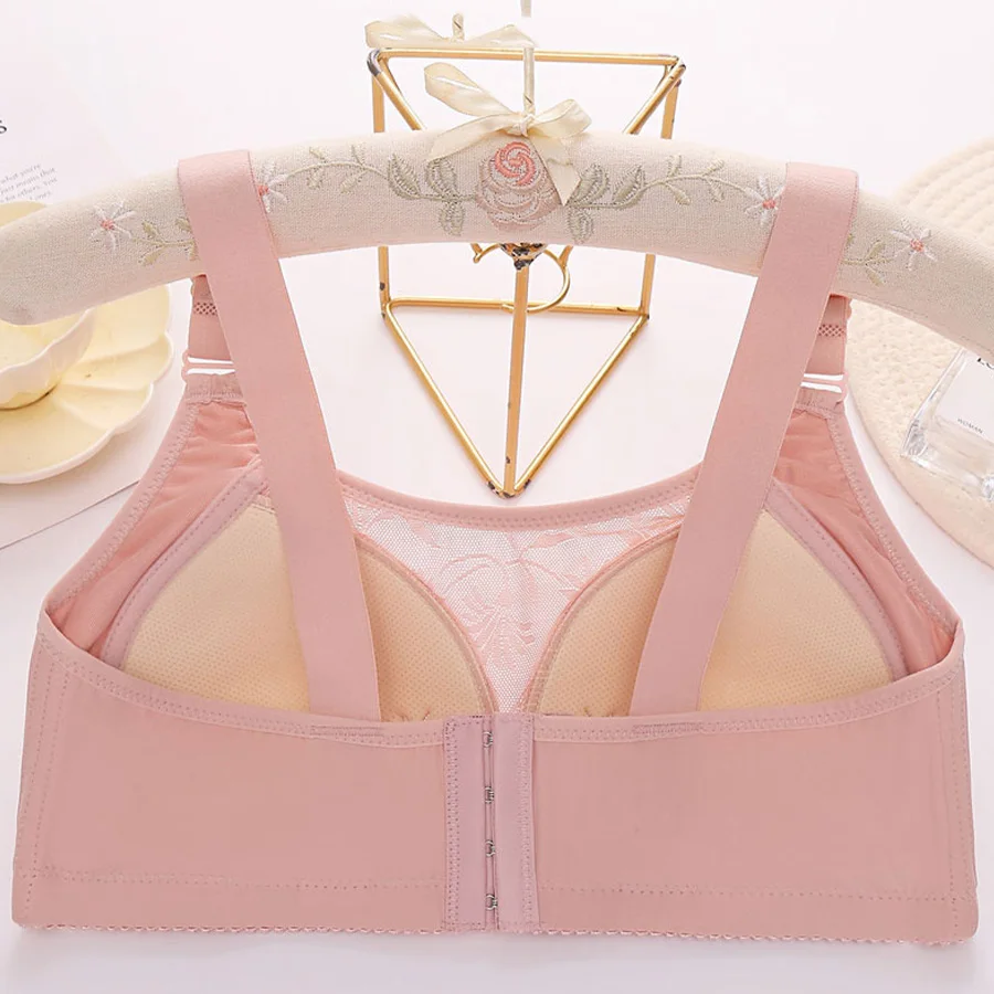 1/2 Uds 36-46 ropa interior de mujer talla grande Sexy encaje Push Up Top sujetador anillo de acero suave transpirable Sexy señoras Brassier