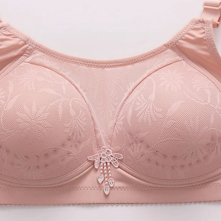 1/2 Uds 36-46 ropa interior de mujer talla grande Sexy encaje Push Up Top sujetador anillo de acero suave transpirable Sexy señoras Brassier