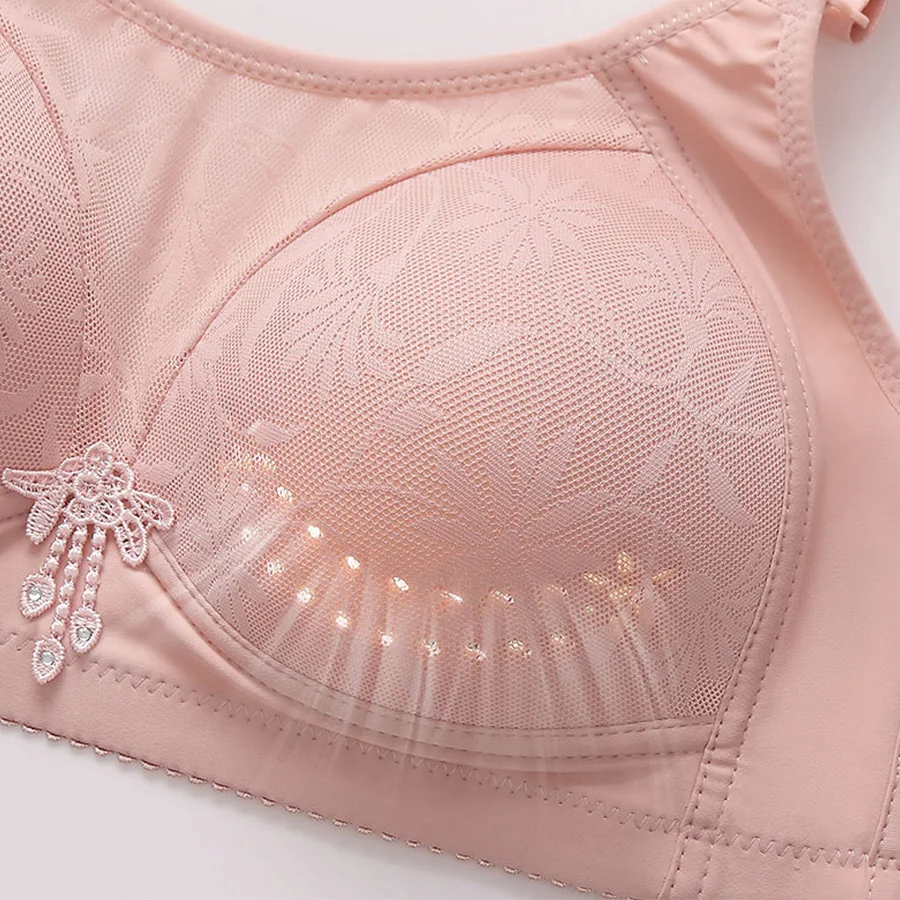 1/2 Uds 36-46 ropa interior de mujer talla grande Sexy encaje Push Up Top sujetador anillo de acero suave transpirable Sexy señoras Brassier