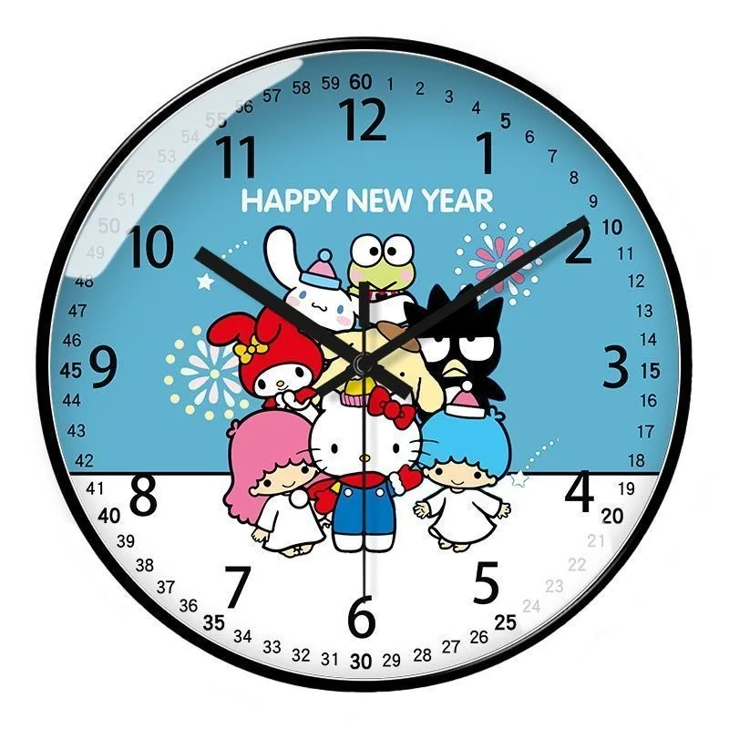Sanrio Hello Kitty My melody Kuromi reloj de pared de dibujos animados reloj Kawaii moda Simple decoración de habitación colgante reloj de cuarzo silencioso