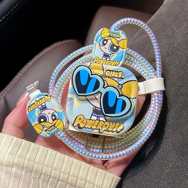 Cubierta protectora de Cable de datos para niñas, accesorios de Anime Kawaii, almacenamiento de Cable de datos lindo, anticaída