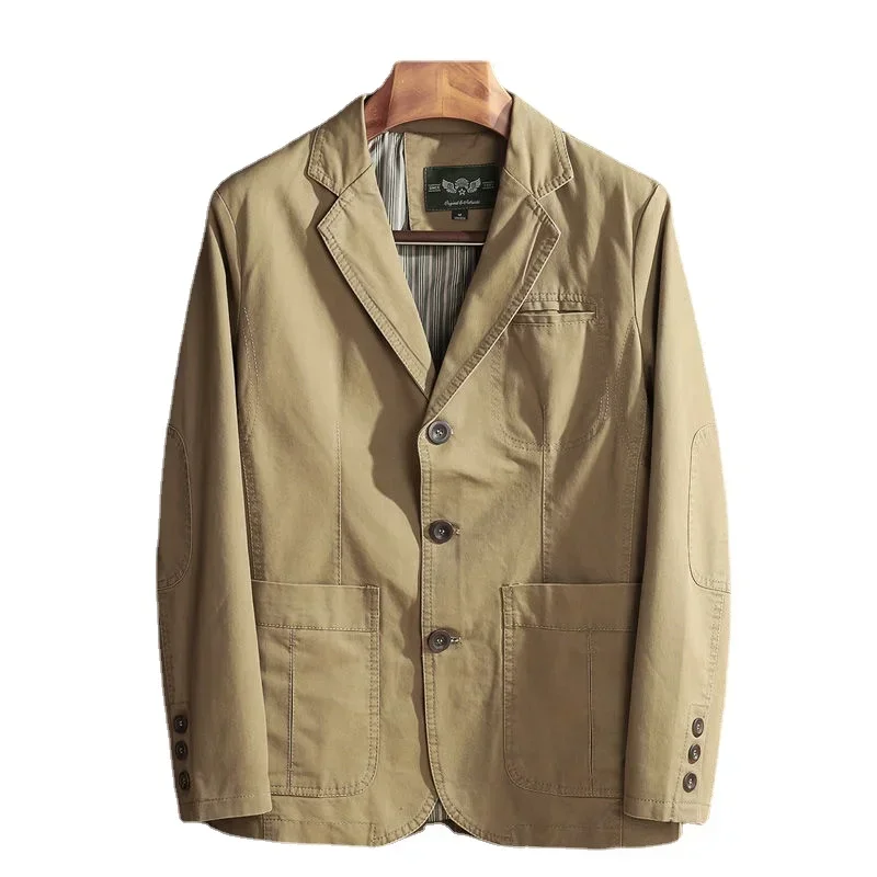 Nueva chaqueta europea de talla grande para hombre, elegante estilo italiano, solapa de negocios para caballero, chaqueta holgada informal ajustada con tres botones