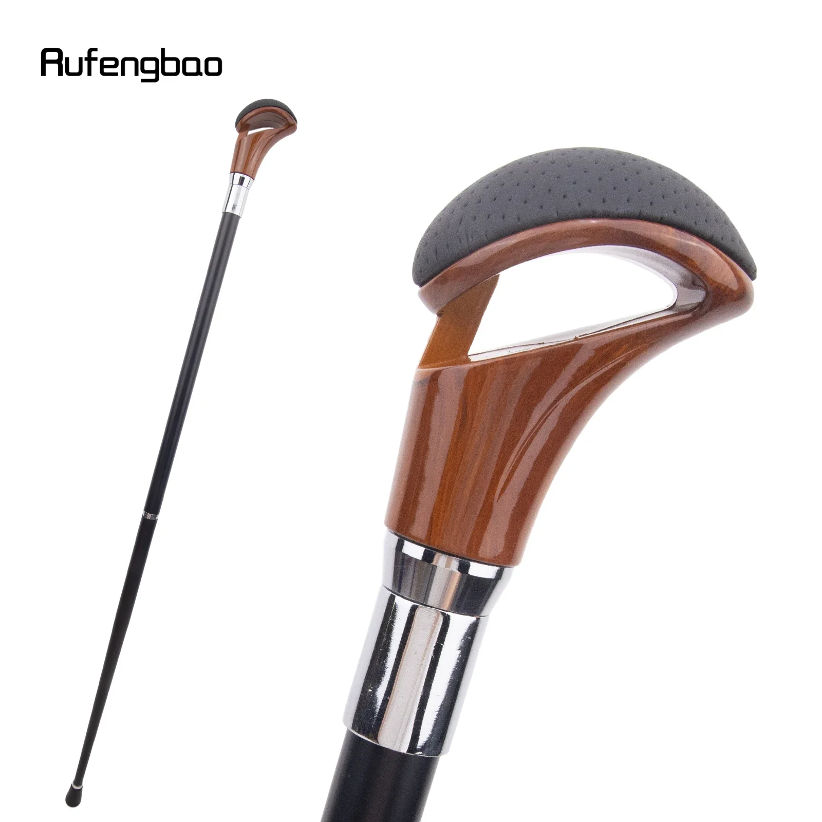 Bastón para caminar plateado de cuero rojo y negro, bastón decorativo a la moda para caballero, bastón elegante para Cosplay, 94cm