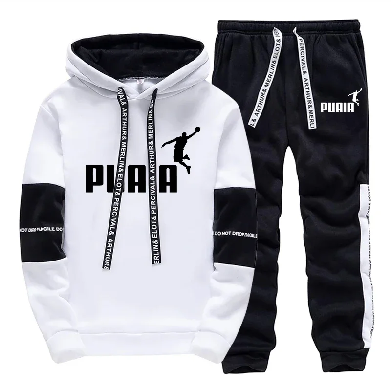 2025 nueva sudadera con capucha para hombre, pantalones de chándal, conjunto de 2 uds para hombre, traje deportivo informal diario para todas las estaciones, traje con capucha de moda urbana
