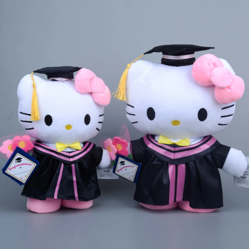 25 /35CM Sanrio Anime peluche Cinnamoroll My Melody Kuromi Hello Kitty graduación muñeco de peluche Kawaii suave relleno lindo regalos para niñas